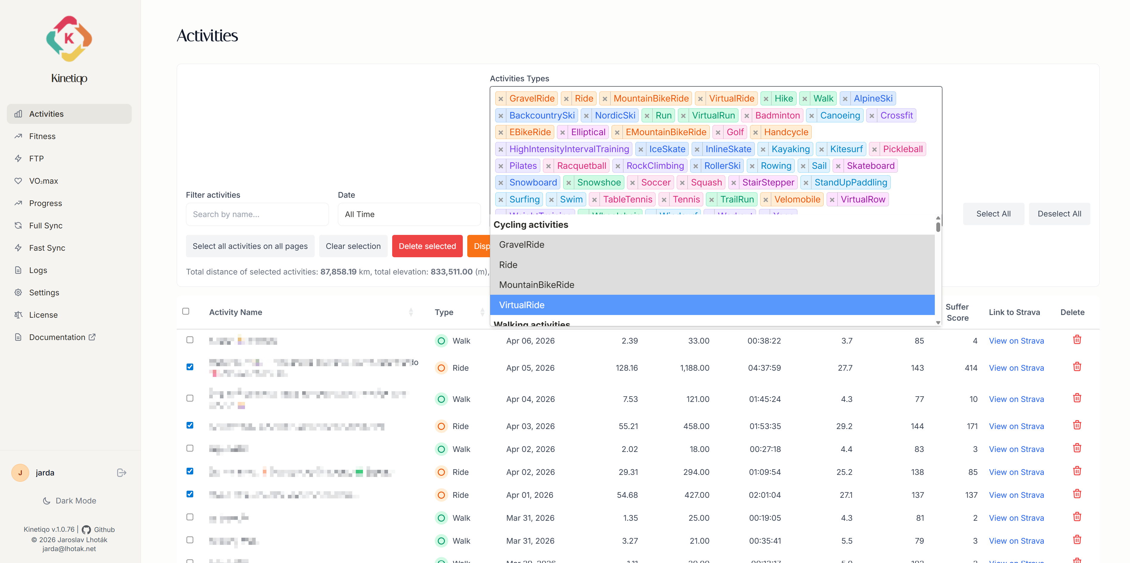 Activity Grid with Sync Controls